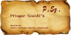 Pfluger Szalók névjegykártya